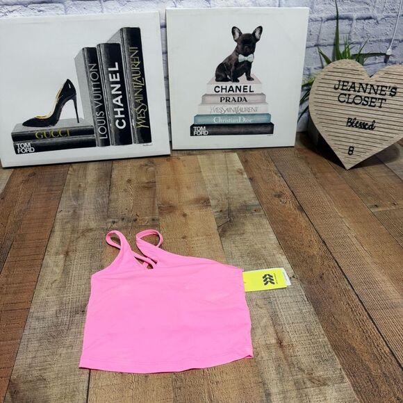 All in Motion Women Bra Athletic Light Support Asymmetric Crop Pink nwt XS - Picture 8 of 8